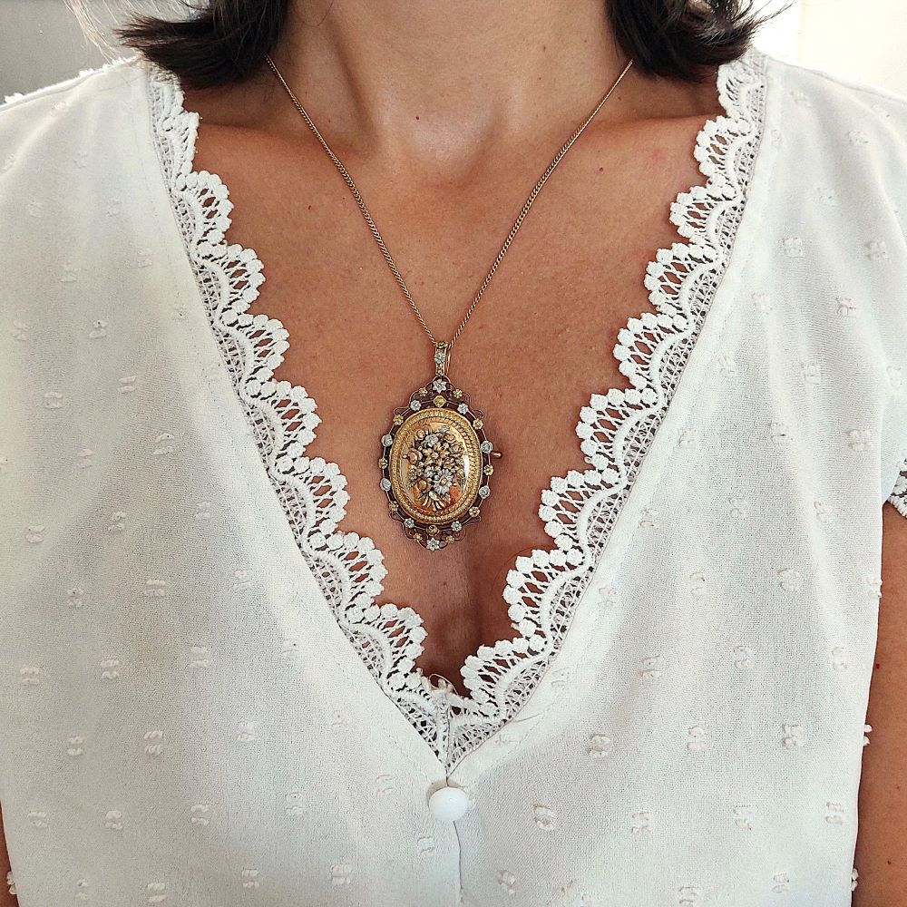 Pendentif médaillon Napoléon III