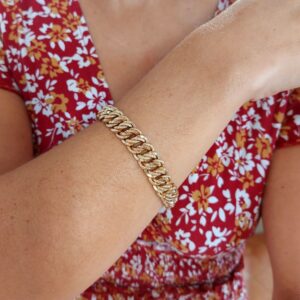 Bracelet gourmette "Eclipse" - or jaune 18k
