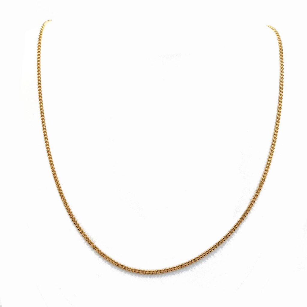 Longue chaîne à maille gourmette en or 18K