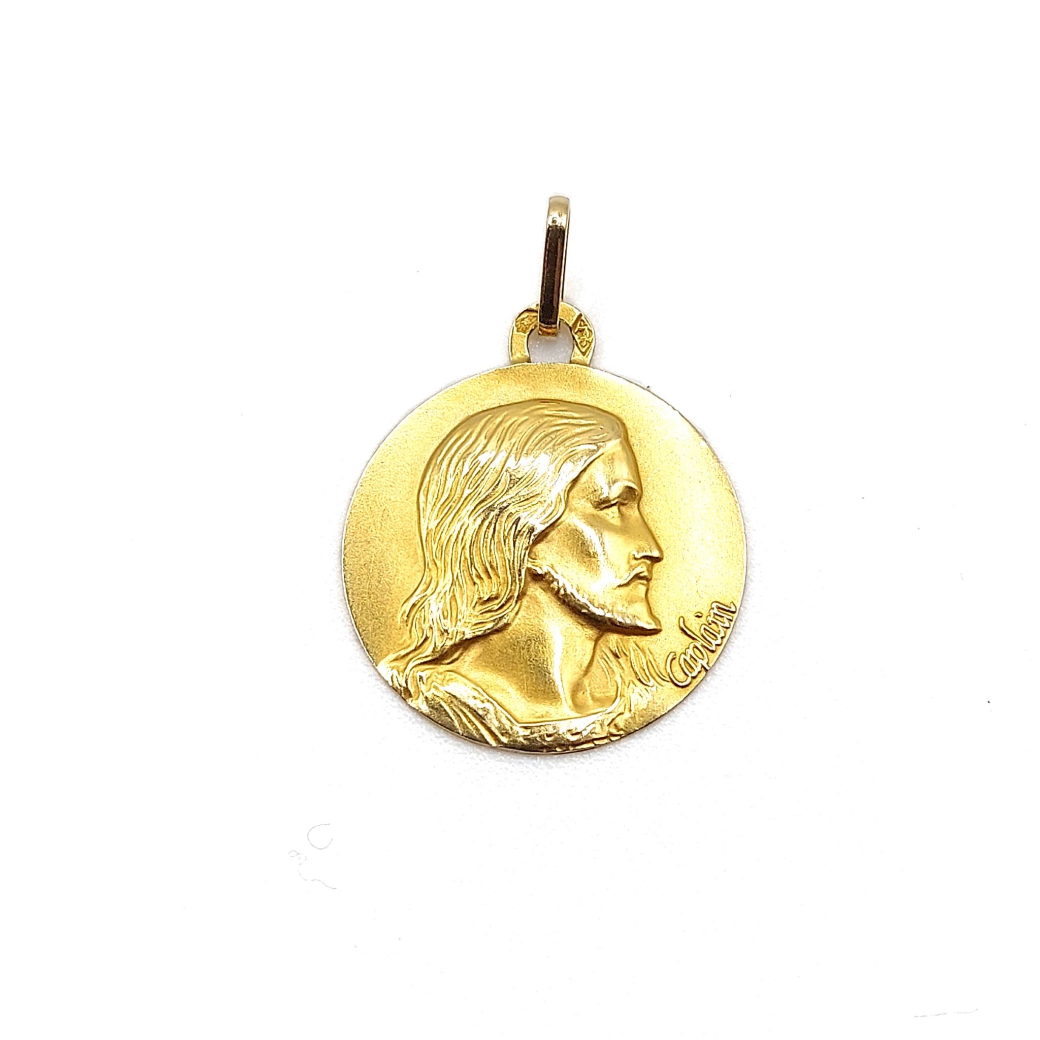 Médaille de baptême Christ - or 18k