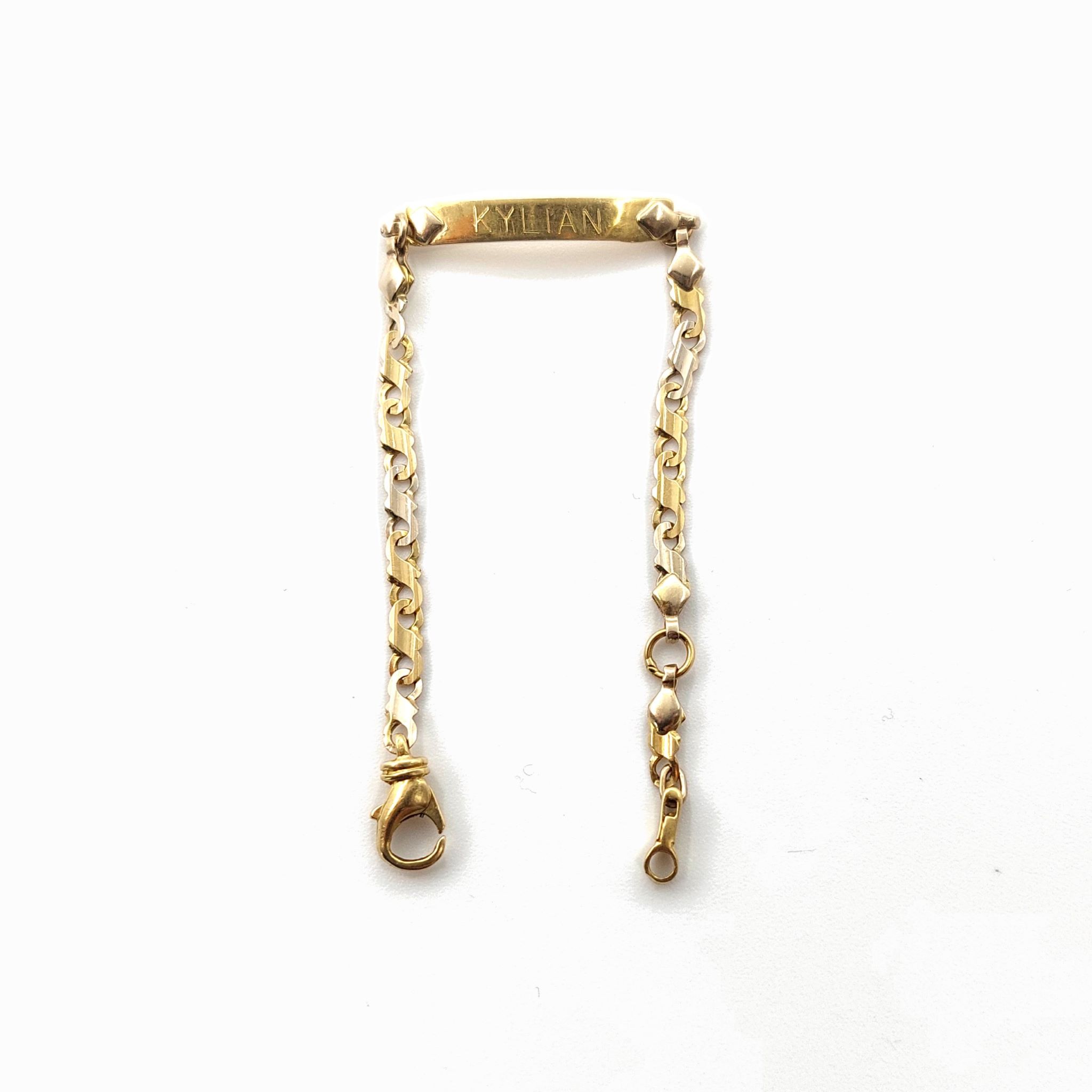 Gourmette enfant bicolore en or 14k