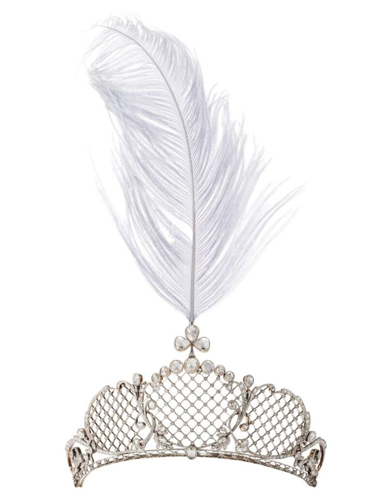 J.E. CALDWELL, diadème Belle Epoque, diamants. ©Elmwoods