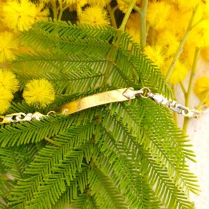 Gourmette enfant bicolore en or 14k