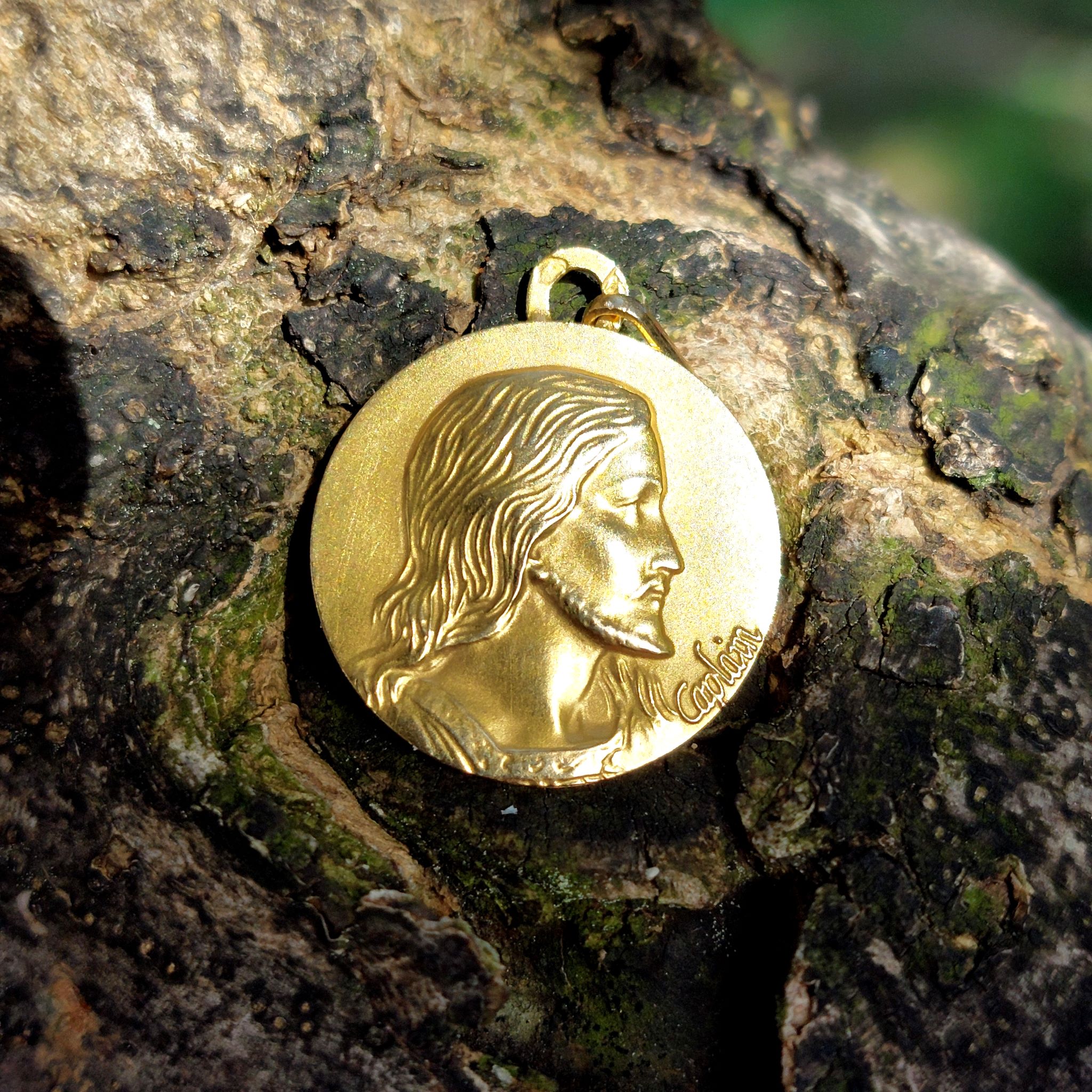 Médaille de baptême Christ - or 18k