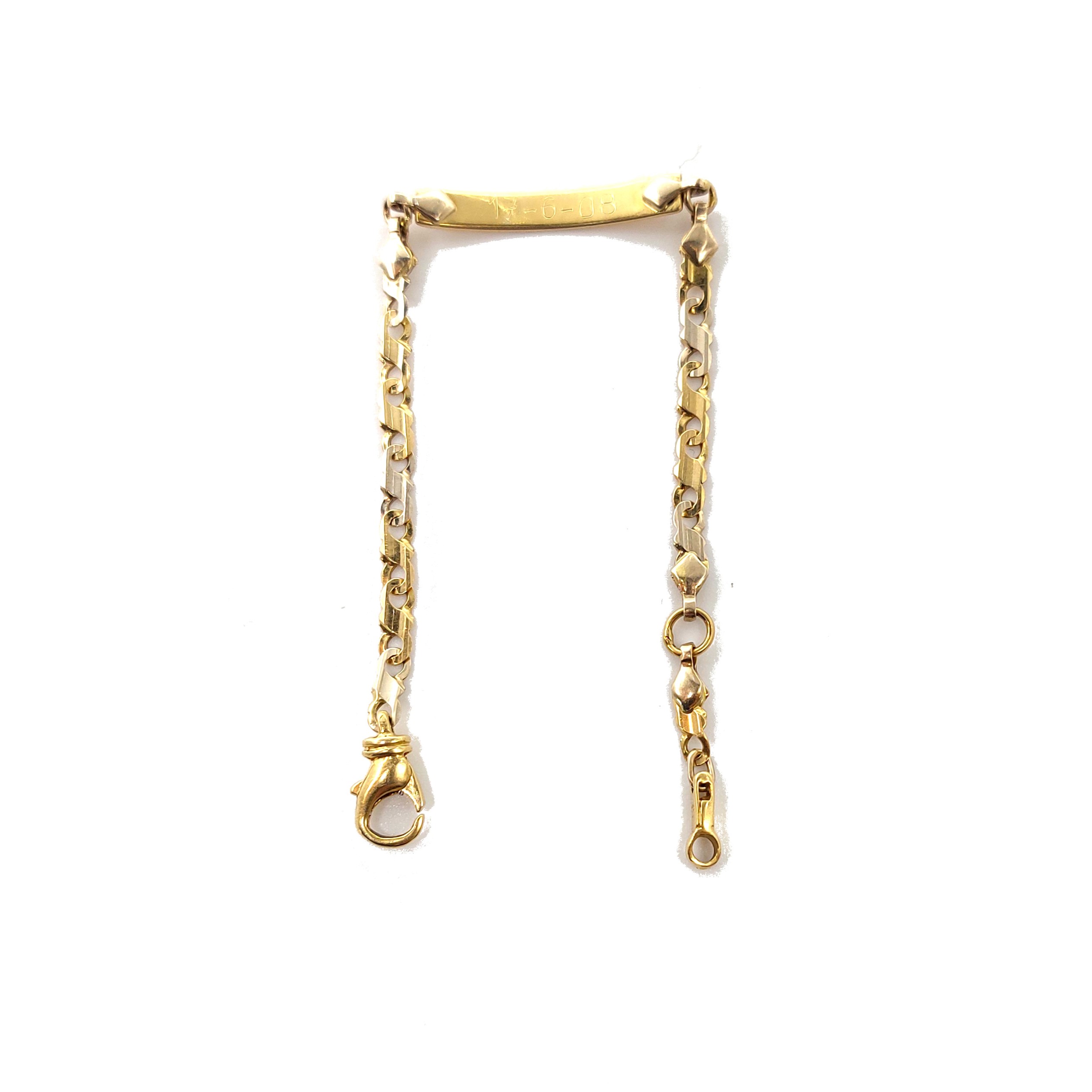 Gourmette enfant bicolore en or 14k