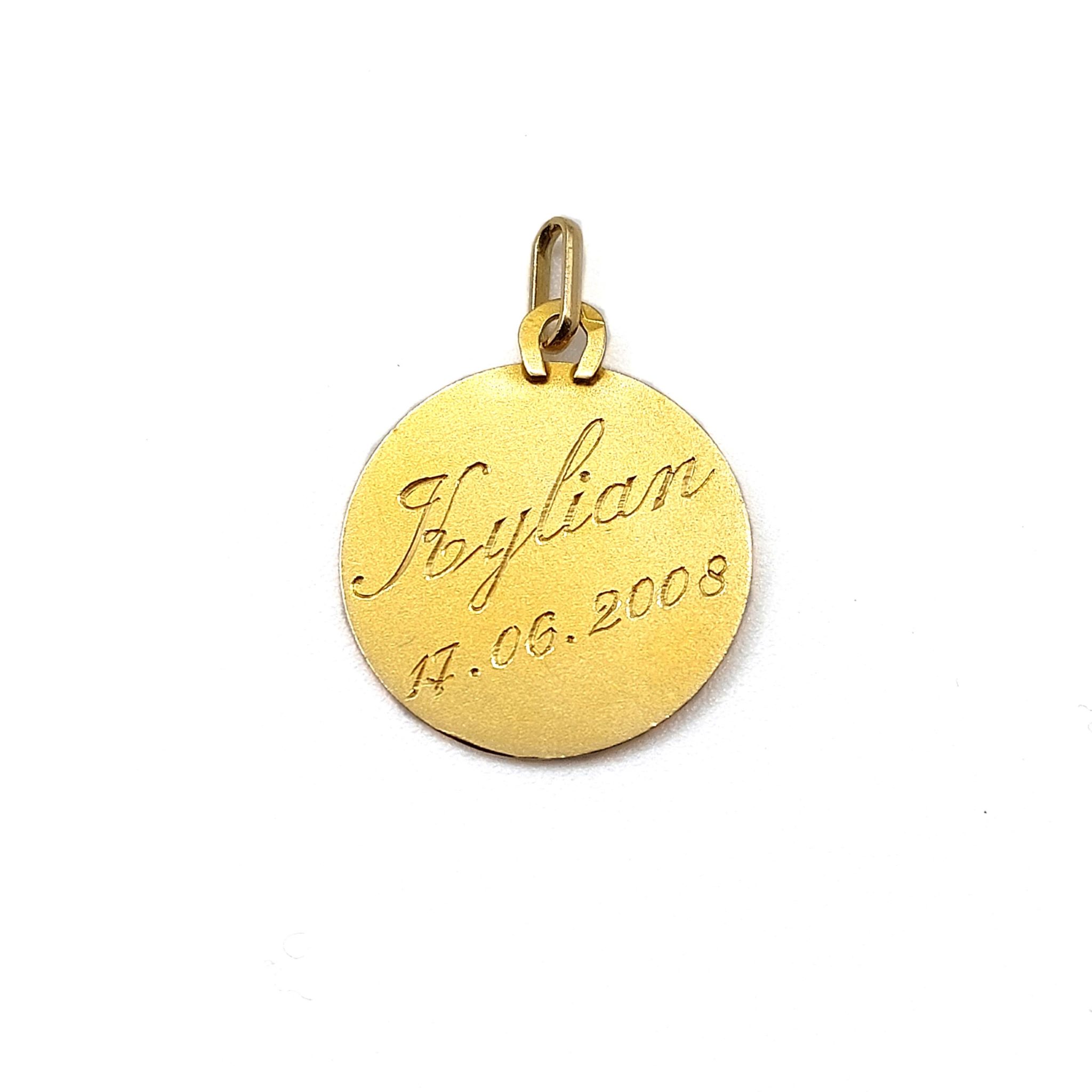 Médaille de baptême Christ - or 18k