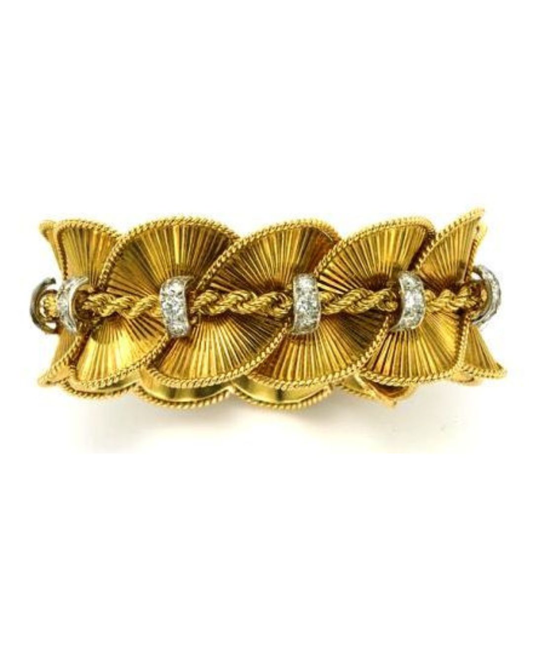 Cartier, bracelet des années 1950 or et diamants