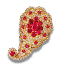 Van Cleef and Arpels, Clip India Motif, 1966, or, diamants et rubis, coll. VCA