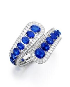 Van Cleef and Arpels, bracelet vers 1950 en platine, diamants et saphirs, Sotheby's.