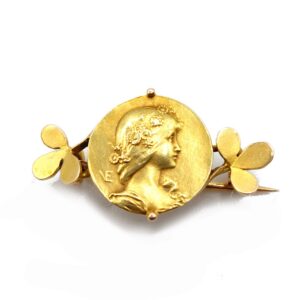 Broche Art Nouveau Allégorie du Printemps, signée Vernier