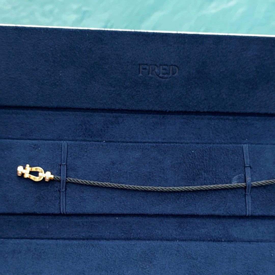 Bracelet Fred Force 10 diamants - Moyen Modèle - or jaune 18k et corderie